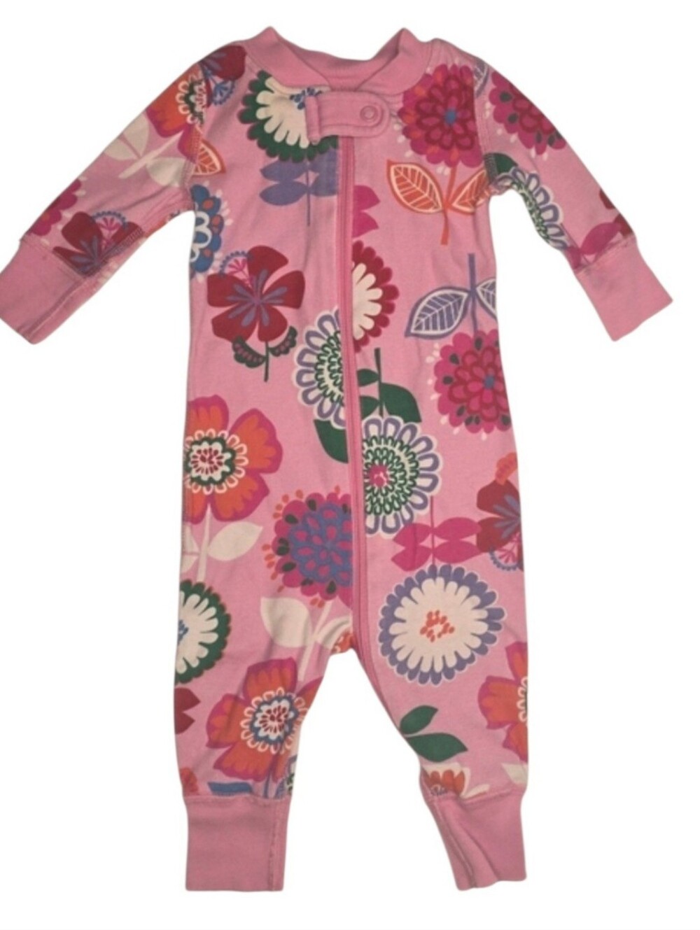 {Hanna Andersson} Colorful Pink Flower Organic Pants Sleeper
